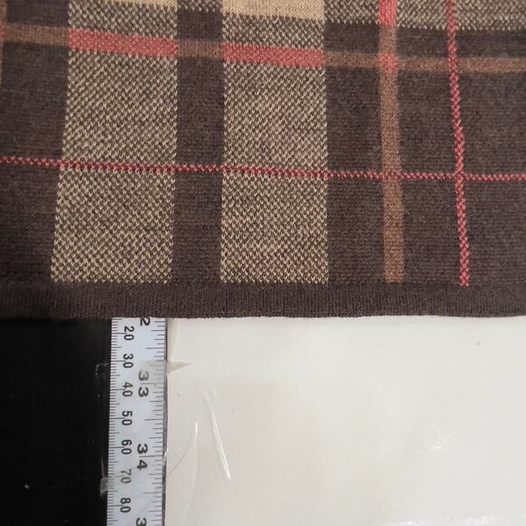 Pendleton S Merino Wool Brown Plaid Long Line Cardigan Pockets Preppy Cabin - Picture 10 of 10